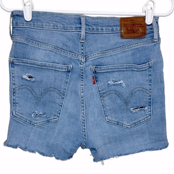 Levi’s Premium 501 Distressed Denim Cutoff Shorts Size 28 High Rise Vintage - Picture 2 of 13